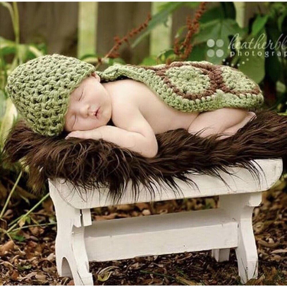 Crochet Turtle Infant Outfit 3-6 months - New - Photo Prop Outfit